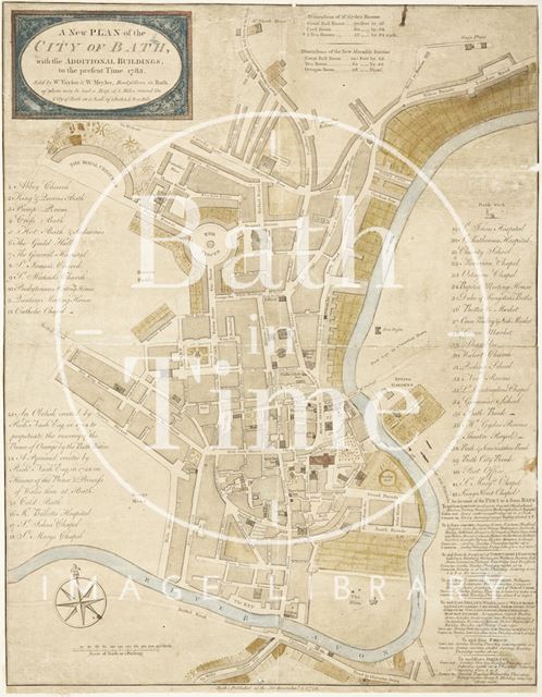 A New and Correct Plan of the City of Bath with the New Additional Buildings to the present time 1783