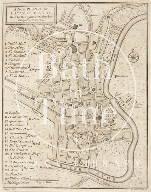 A New Plan of the City of Bath 1785