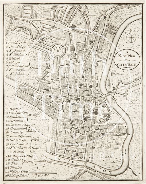 A New Plan of the City of Bath 1793