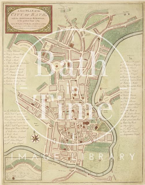 A New Plan of the City of Bath, with the additional buildings to the present time 1789