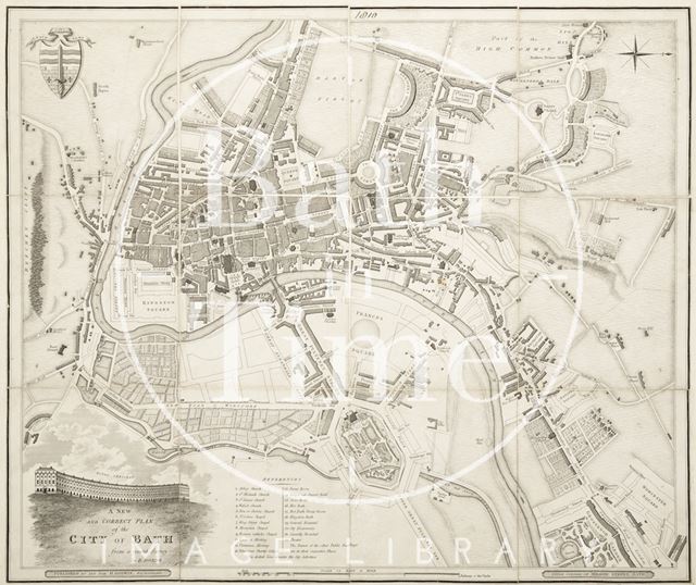 A New and Correct Plan of the City of Bath from a recent Survey by B. Donne 1810