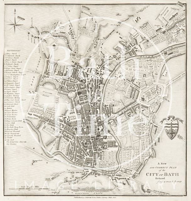 A New and Correct plan of the City of Bath reduced from a recent survey 1818