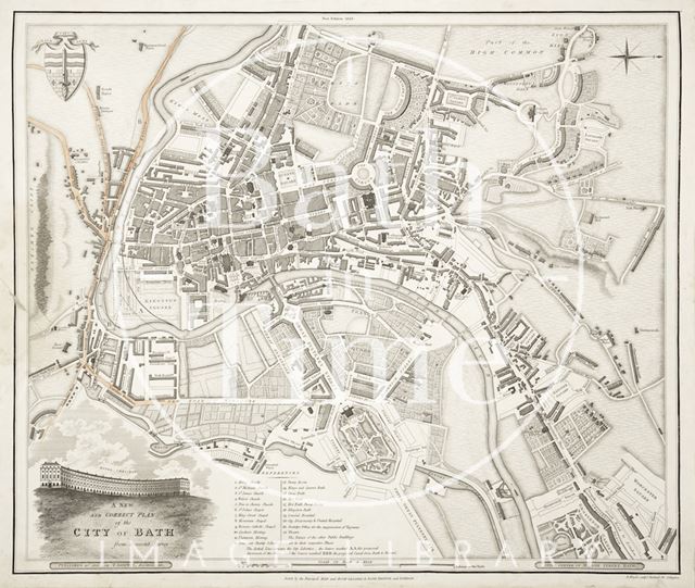 A New and Correct Plan of the City of Bath from a recent survey by B. Donne 1825