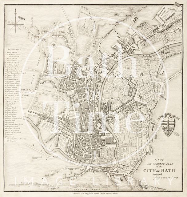 A New and Correct Plan of the City of Bath, reduced from a recent survey 1830