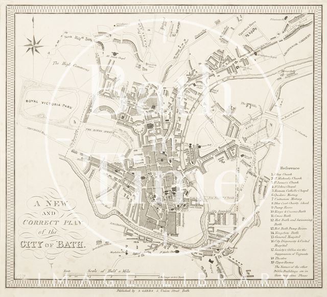 A New and Correct Plan of the City of Bath 1837