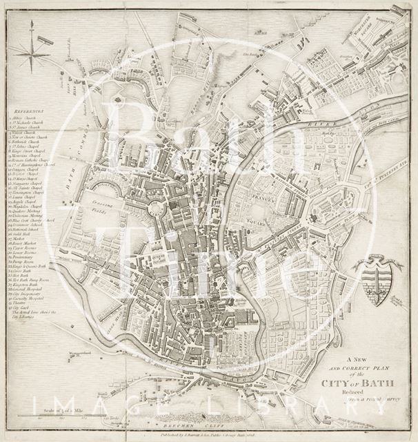 A New and Correct Plan of the City of Bath, reduced from a recent survey 1818