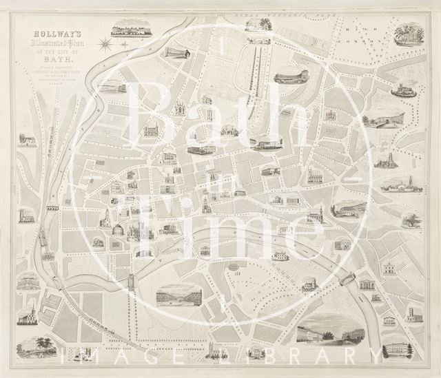 Hollway's Illustrated Plan of the City of Bath 1848