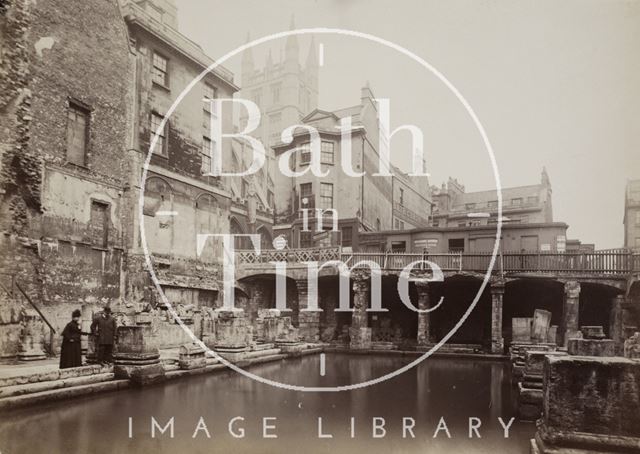 The Great Bath, Roman Baths, Bath c.1880