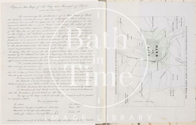 Proposed new map of the City and Borough of Bath and its environs 1852