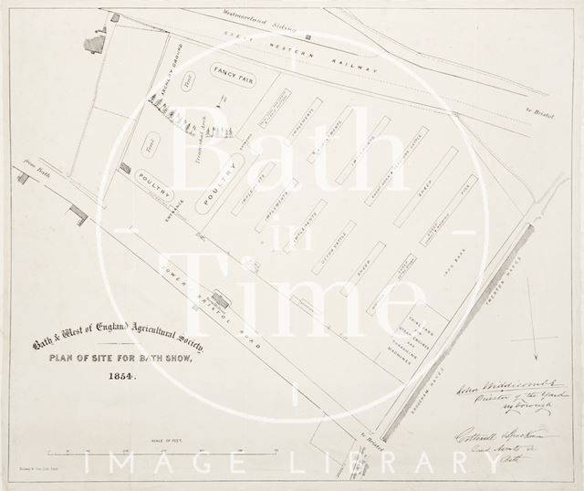 Bath and West of England Agricultural Society. Plan of Site for Bath Show 1854