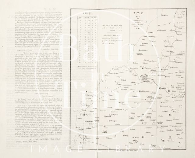 Map of the Bristol Coal-Fields and Country Adjacent, by William Sanders, F.R.S. F.G.S. 1865