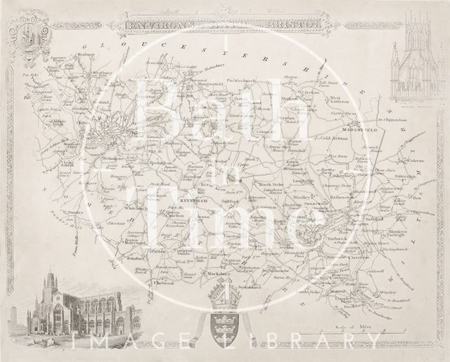 Map of the Environs of Bath and Bristol 1837