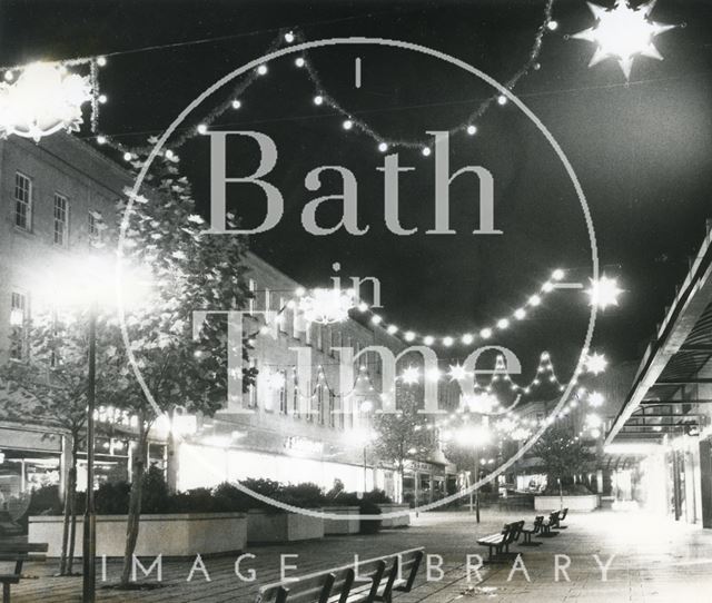 Christmas lights, Southgate Street, Bath 1976