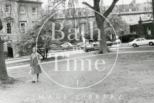 Walking across Queen Square, Bath 1976