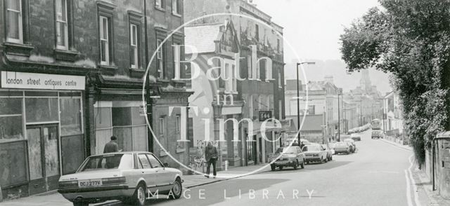 Walcot Street towards St. Michael's Church, Bath 1984