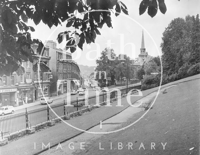 Walcot Street view from Hedgemead Park, Bath c.1960