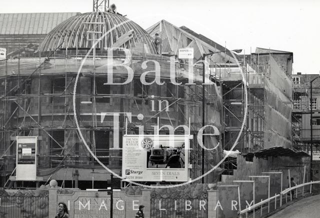 The Seven Dials Centre nearing completion at Sawclose, Bath 1991