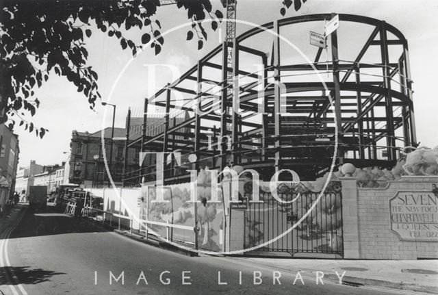 The Seven Dials construction site at Sawclose, Bath 1991