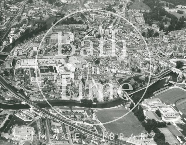 Aerial photograph of Bath showing a northwesterly view of the city 1974