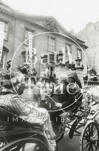 A procession outside of the King Edward's School to celebrate the move from Broad Street, Bath 1990