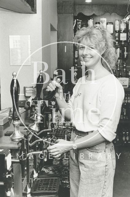 Linda Cole, manager of the Chequers Inn, 50, Rivers Street, Bath 1989