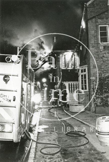 The Hare and Hounds ablaze, Lansdown, Bath 1992