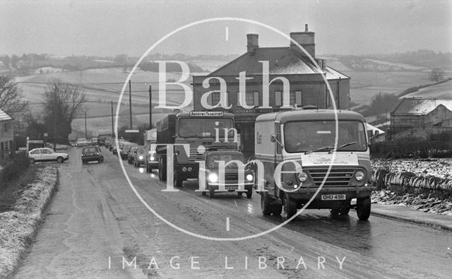 Snowy scenes in Peasedown St. John, Somerset 1983