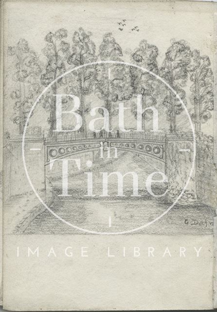 A sketch of the bridge over the Kennet and Avon Canal in Sydney Gardens, Bath c.1885