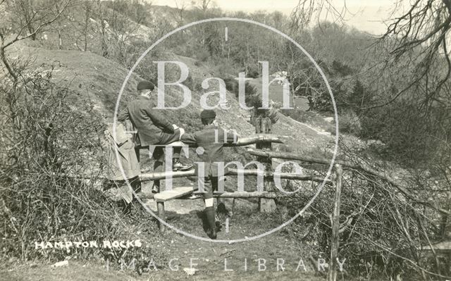 The photographer's twins at Hampton Rocks, Bathampton c.1920