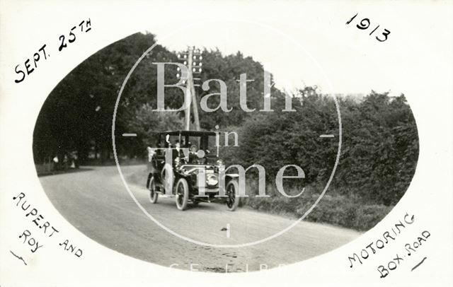 The photographer's twins being chauffeured by their uncle Sidney Bence 1913