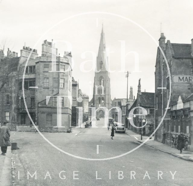 St. Andrew's Church, Julian Road, viewed from the west, Bath c.1950 - detail