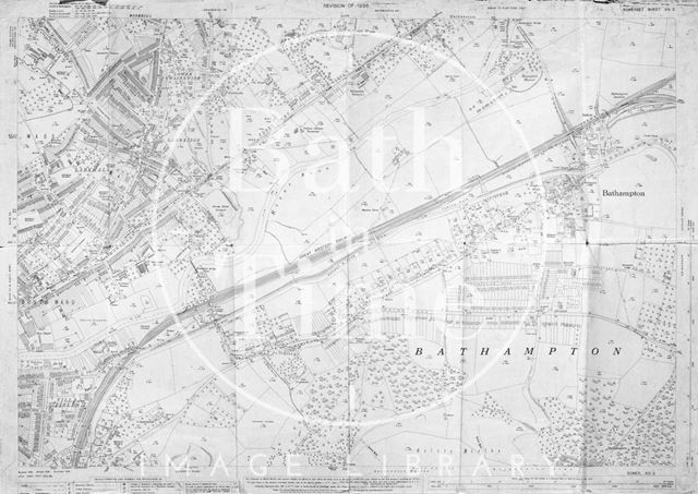 Larkhall, Bath and Bathampton 1:2500 OS map 1936