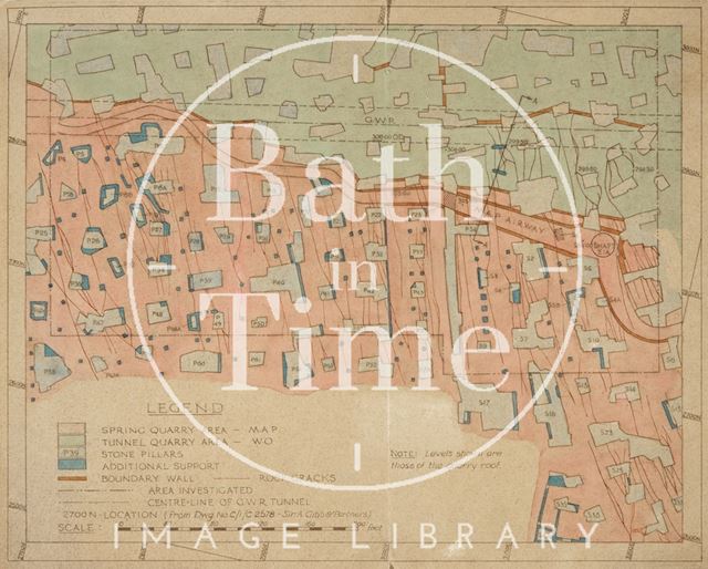 Plan of Spring Quarry, Tunnel Quarry, Box, Wiltshire c.1930