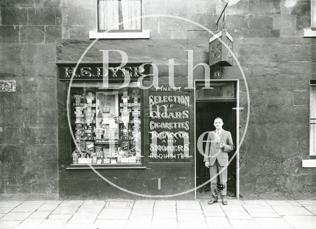 H.S. Dyer tobacconist, 13, St. George's Place, Upper Bristol Road, Bath 1923-1938