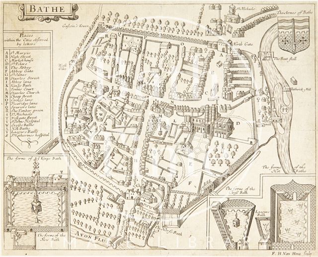 Map of Bathe (Bath) 1676