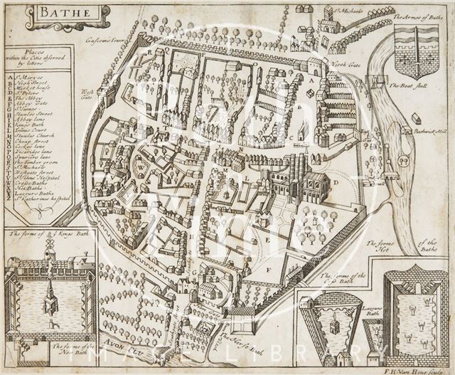 Map of Bathe (Bath) 1676