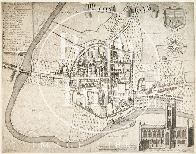 Joseph Gilmore Map of the City of Bath 1694