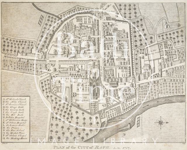 Plan of the City of Bath (1717) 1801