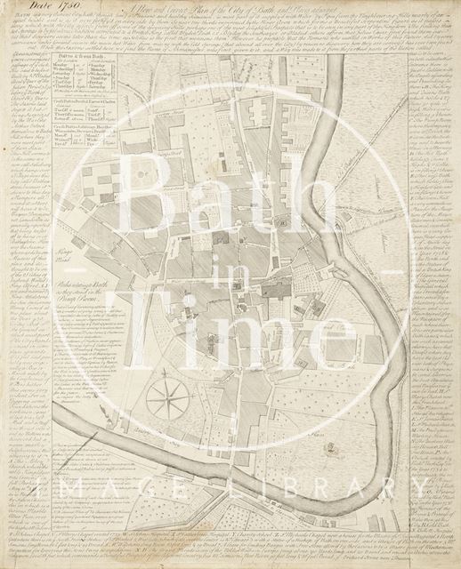 A New and Correct Plan of the City of Bath and place adjacent 1750