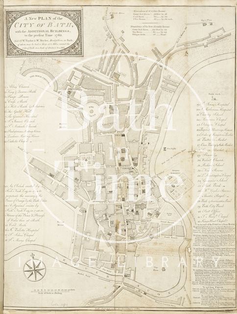 A New and Correct Plan of the City of Bath with the New Additional Buildings to the present time 1783