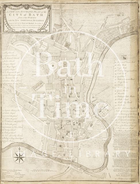 A New and Correct Plan of the City of Bath with the New Additional Buildings to the present time 1786