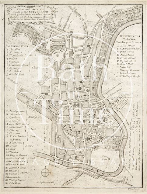 Copy of a New and Accurate Plan of the City of Bath c.1780