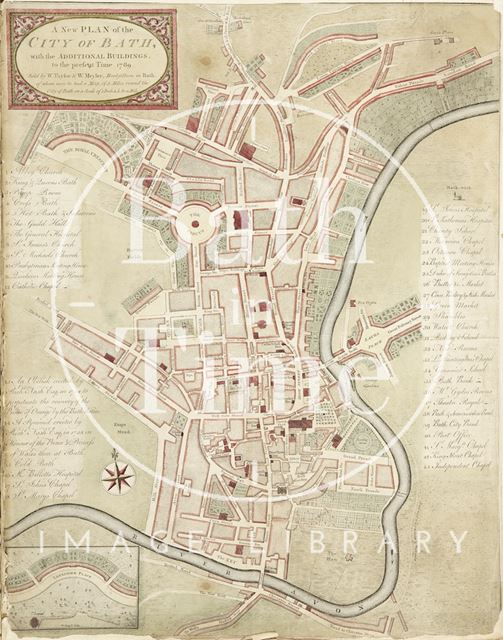 A New Plan of the City of Bath with the Additional buildings, to the present Time 1789