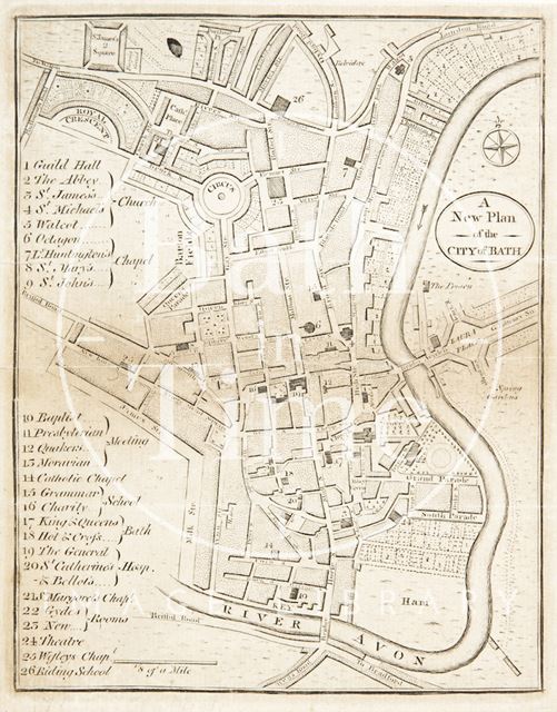 A New and Plan of the City of Bath 1796