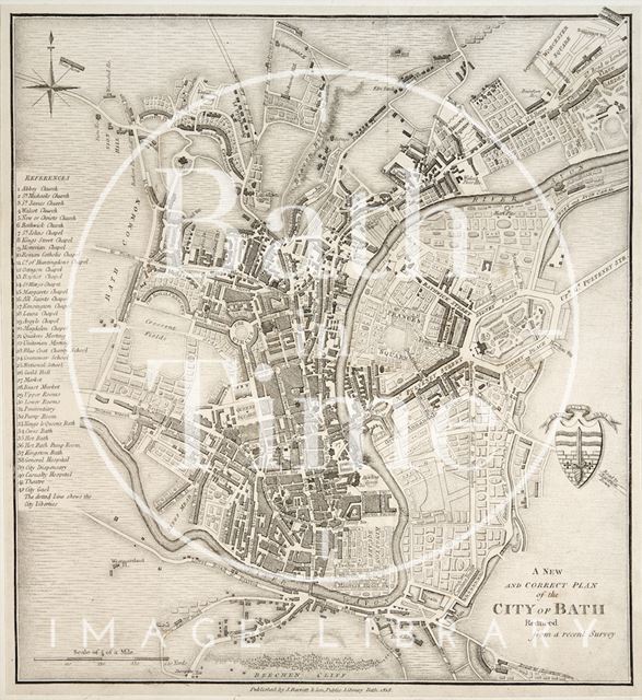 A New and Correct Plan of the City of Bath Reduced from a Recent Survey 1818