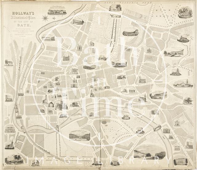 Hollway's Illustrated Plan of the City of Bath 1848