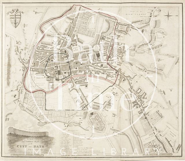 A New and Correct Plan of the City of Bath from a recent Survey 1816