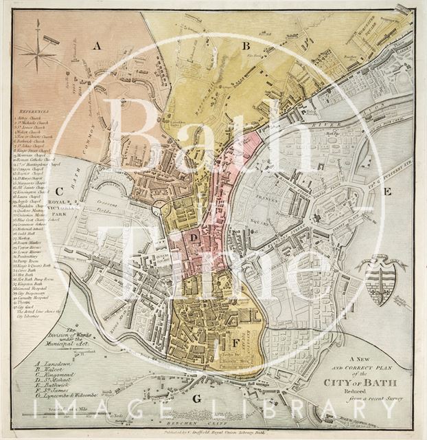 A New and Correct Plan of the City of Bath Reduced from a Recent Survey c.1829