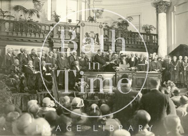 The Marquess of Bath receiving the Freedom of the City in the Guildhall, Bath 1929