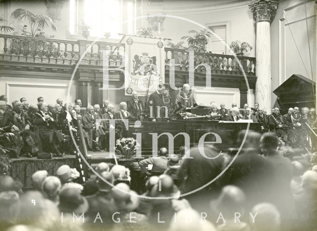 The Marquess of Bath receiving the Freedom of the City in the Reception Hall of the Roman Baths, Bath 1929